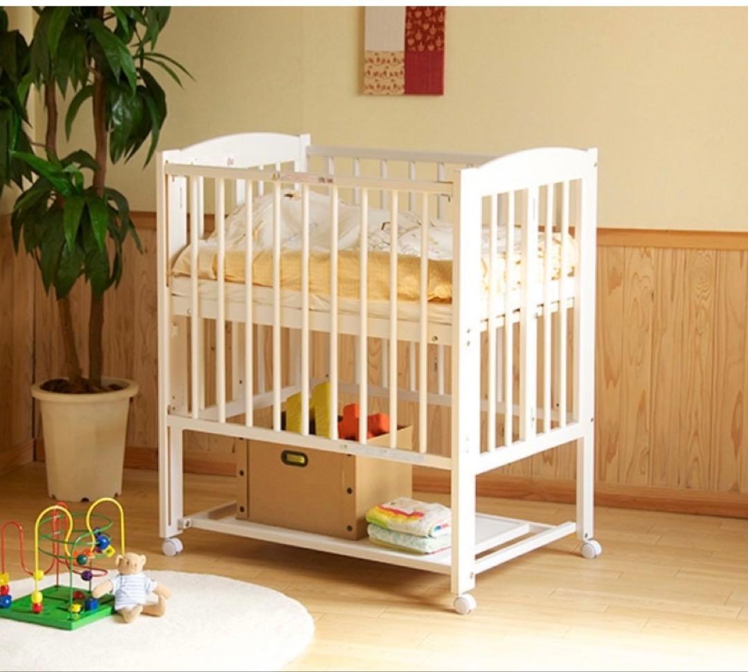 石崎家具　ワンタッチハイベッドプチ【ホワイト900×600】 ベビーベッド Amazon.co.jp: 日本製ベビーベッド「ミニ ワンタッチハイベッド プチ