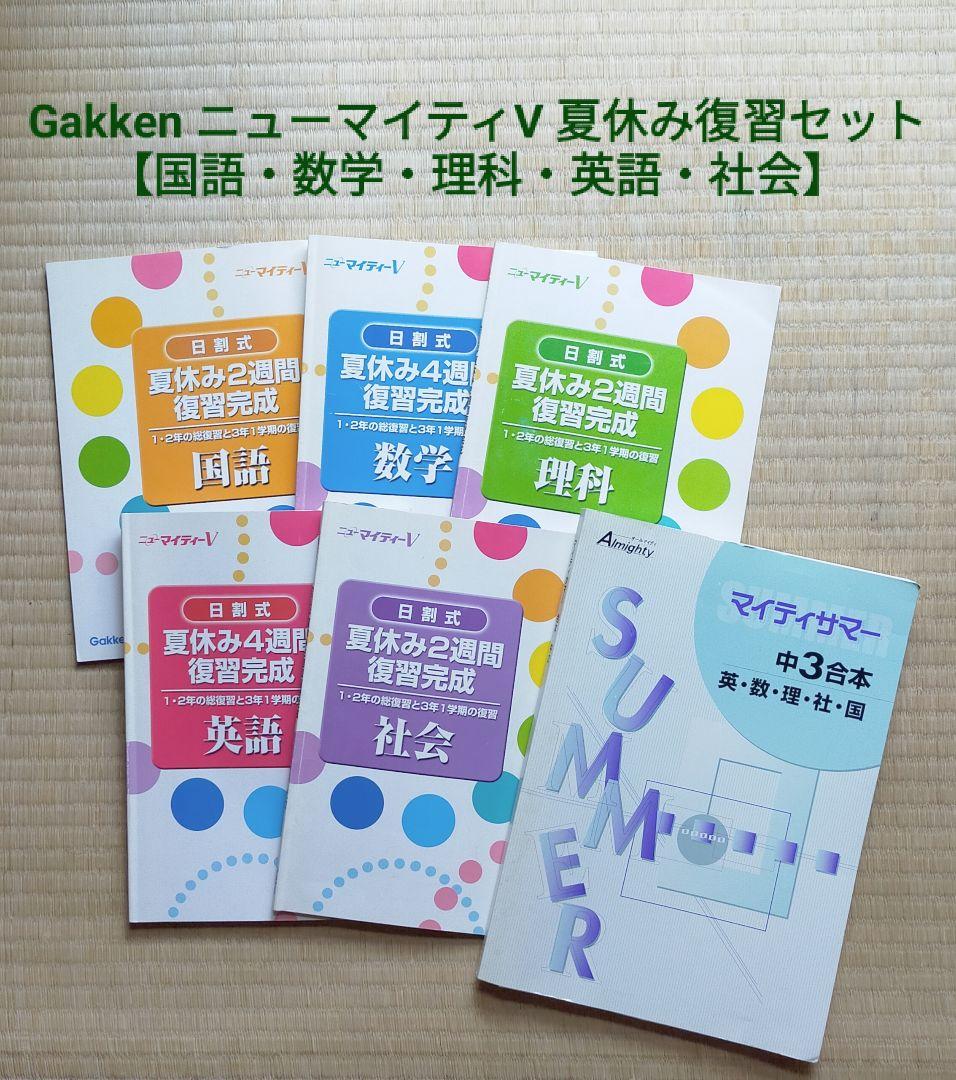 GakkenニューマイティV 夏休み復習セット【国語・数学・理科・英語