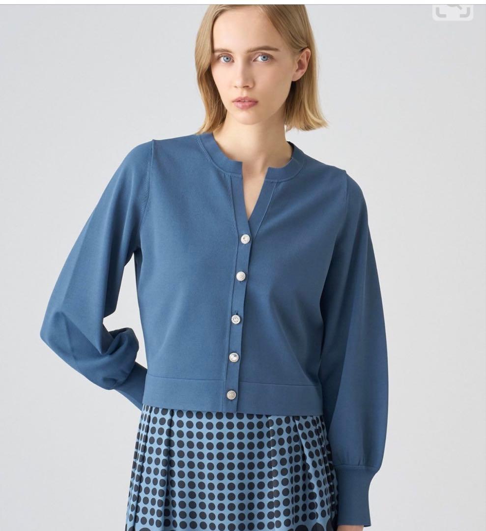 アナイ(ANAYI) ブルー ボタン付き カーディガン - メルカリ