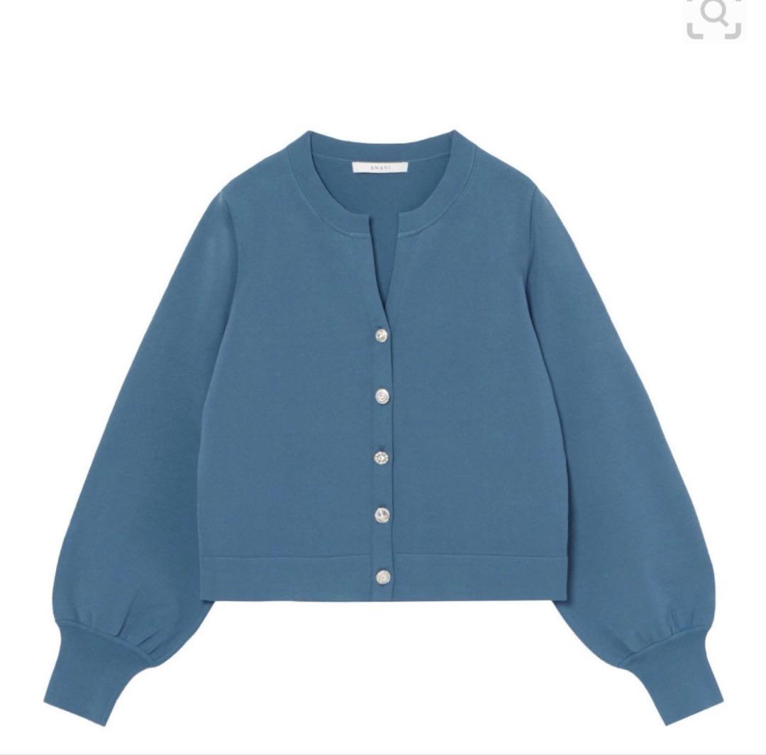 アナイ(ANAYI) ブルー ボタン付き カーディガン - メルカリ