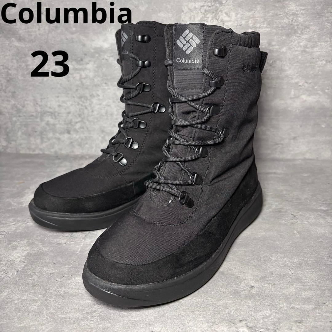 【新品】コロンビア　ショートブーツ ウォータープルーフ サイドジップ 23㎝　黒 新品】コロンビア ショートブーツ ウォータープルーフ サイドジップ 23