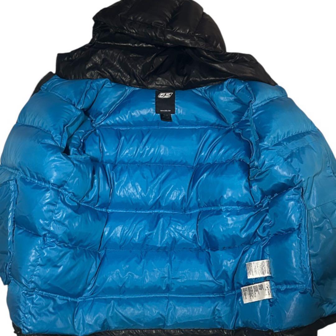 55DSL by DIESEL ダウンジャケットXLブラック 光沢 フード付