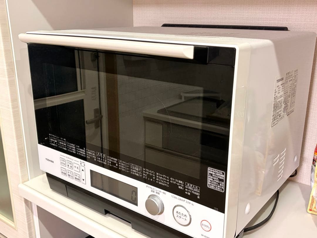東芝 過熱水蒸気オーブンレンジ 2019年製 ER-SD100 ボタン不調 過熱水蒸気オーブンレンジ 石窯ドーム グランホワイト ER-SD100-W [30L