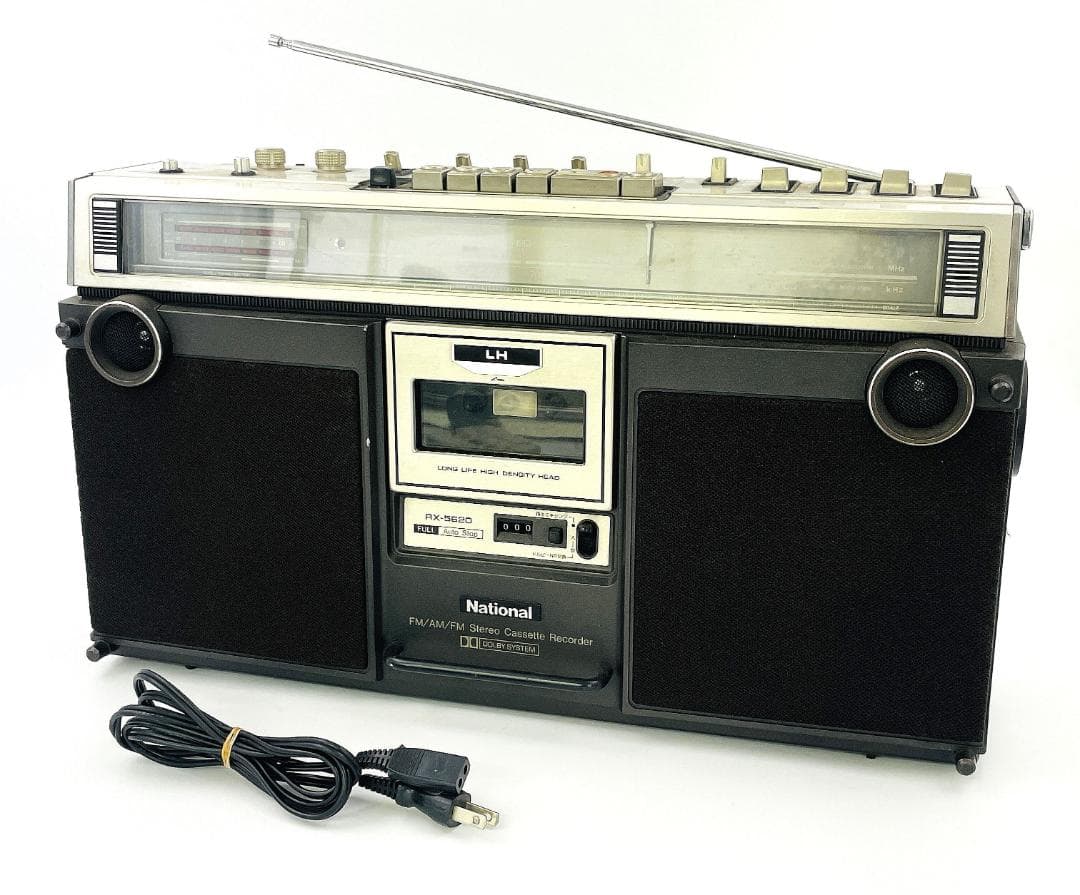昭和レトロ ナショナル RX-5620 FM/AMラジカセ【動作品ダイヤル欠損