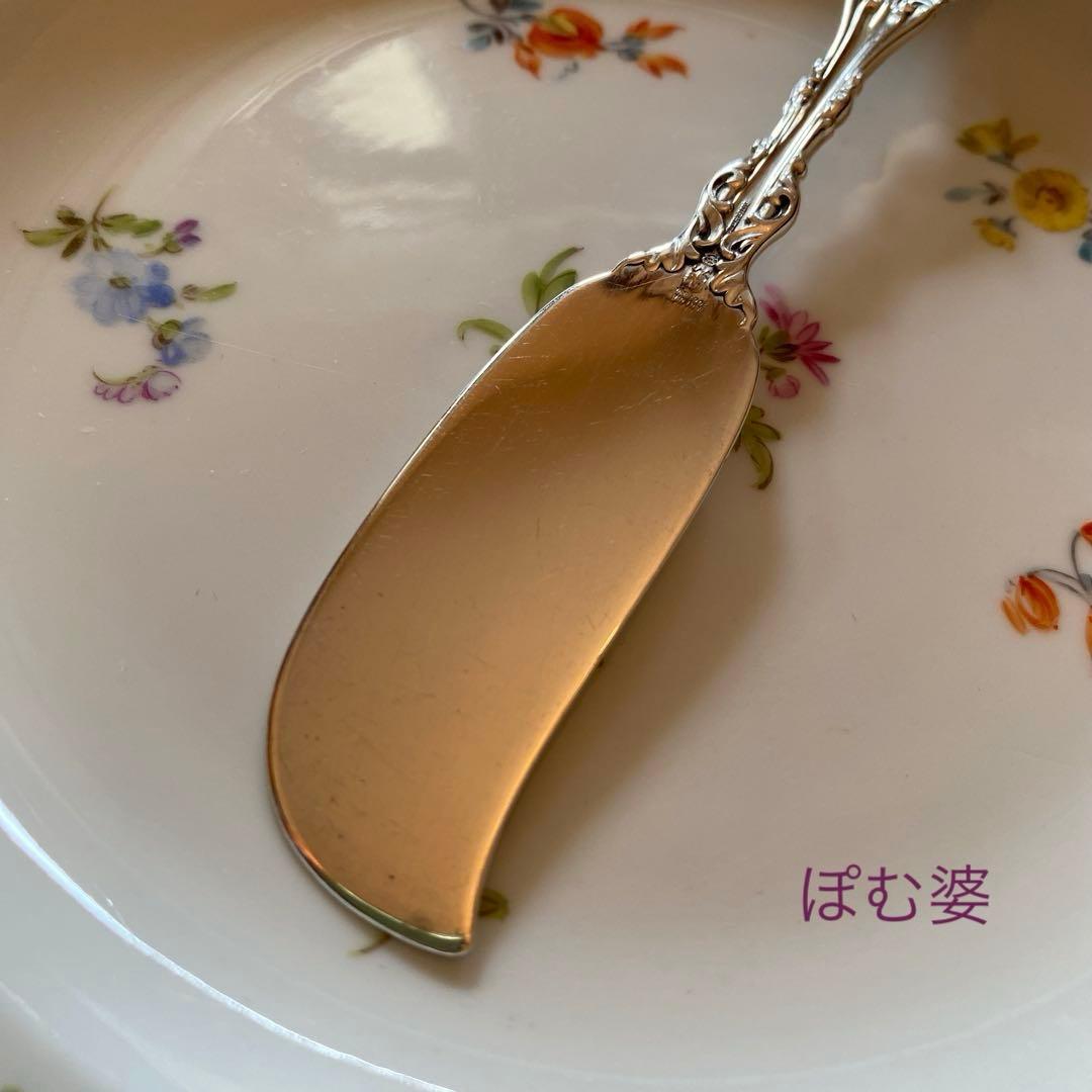 Whiting ホワイティング】純銀／バターナイフ「Lily」モノグラム有り②