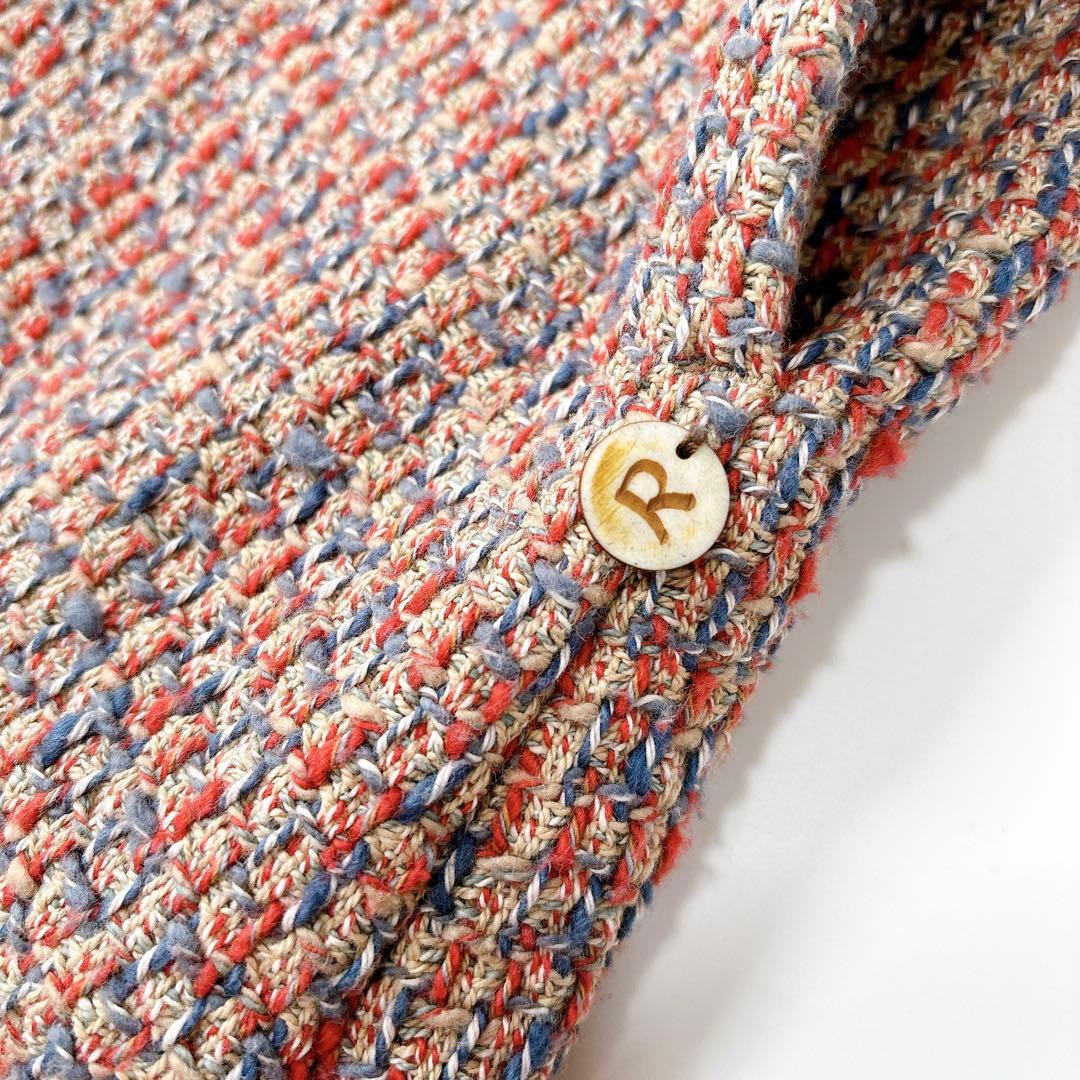 美品⁑45rpm コットンツイードロングワンピース Aライン フリンジ