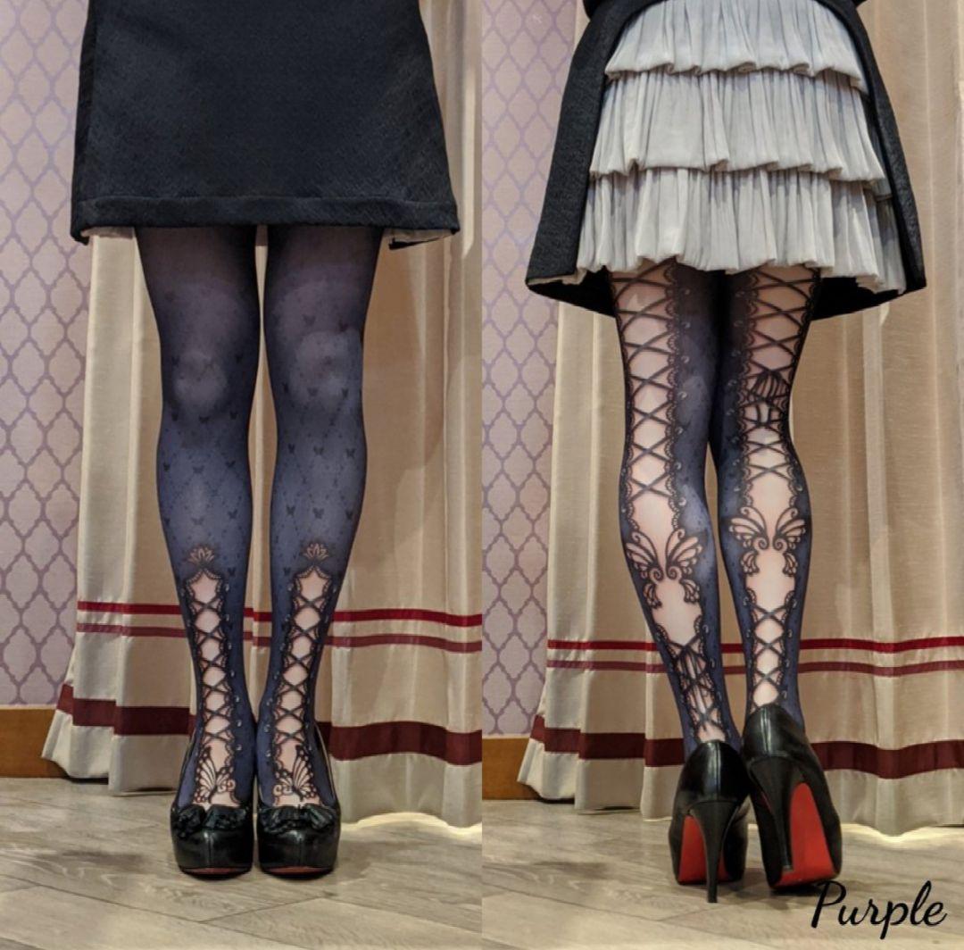 コラボ【abilletage × xxxHOLiC】バタフライシルエットタイツ