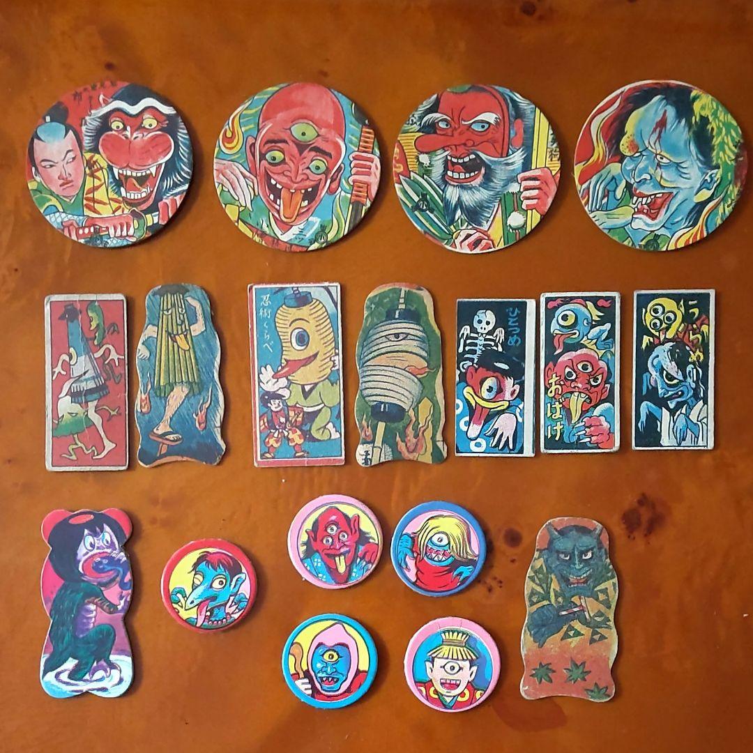 ばけばけ18】お化け・妖怪めんこ18枚セット 昭和めんこ 面子 メンコ