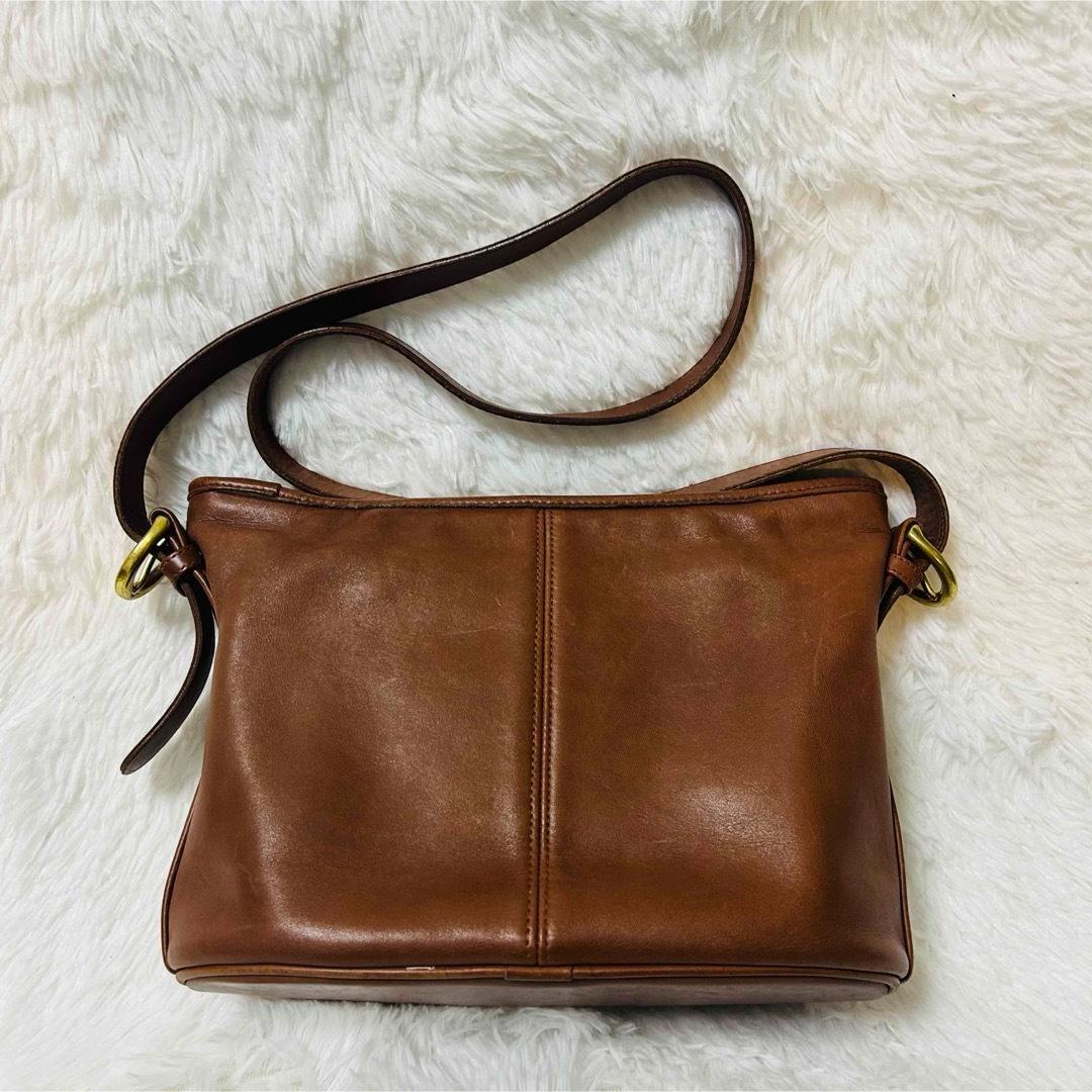 COACH オールドコーチ オールレザー ショルダーバッグ ブラウン 4143