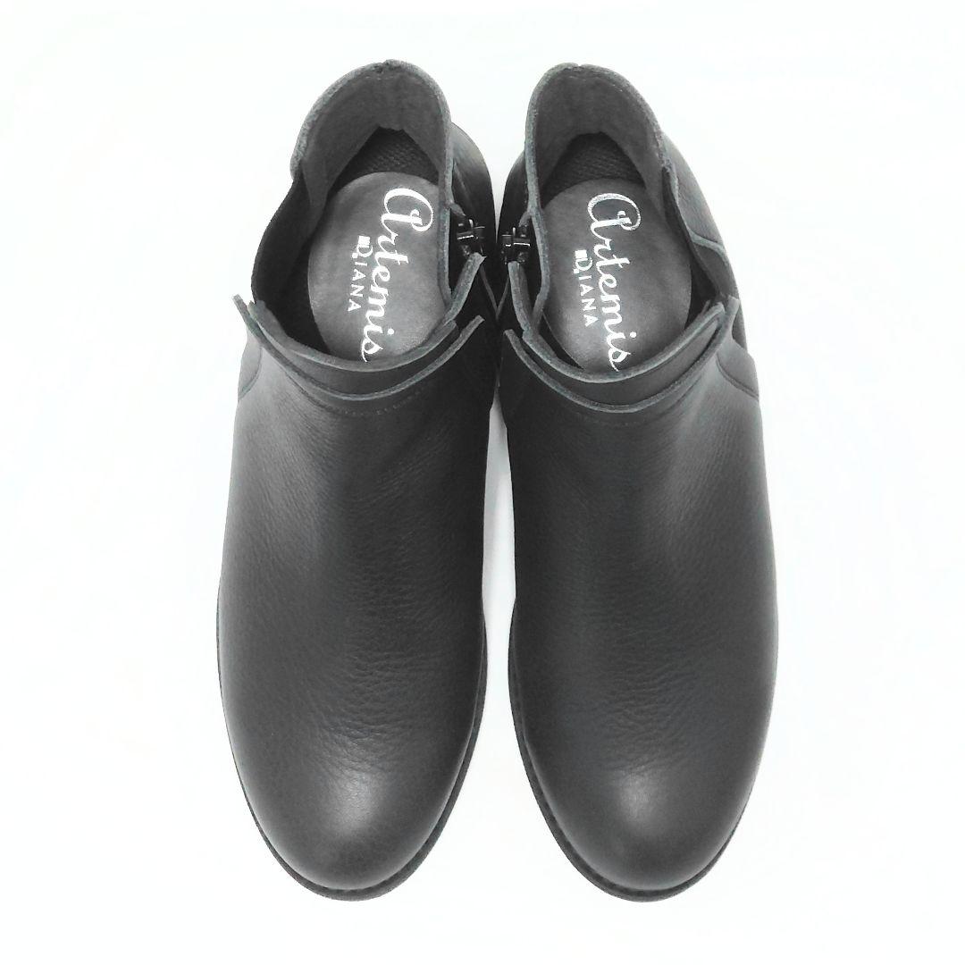 美品 アルテミス バイ ダイアナ 軽量 本革 サイドゴア ショートブーツ