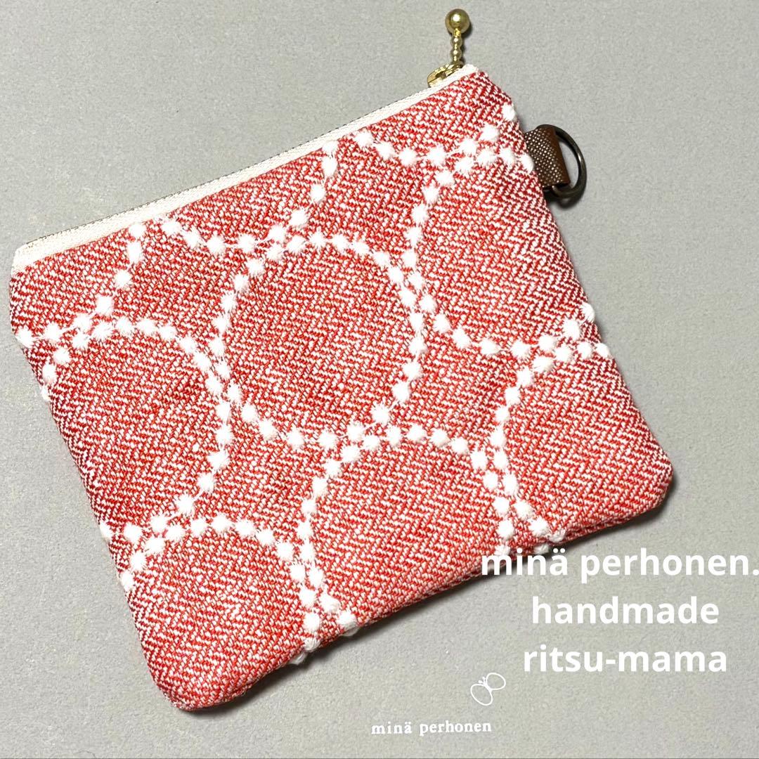 ミナペルホネン✨ハンドメイド ポーチtambourine red♡ - メルカリ
