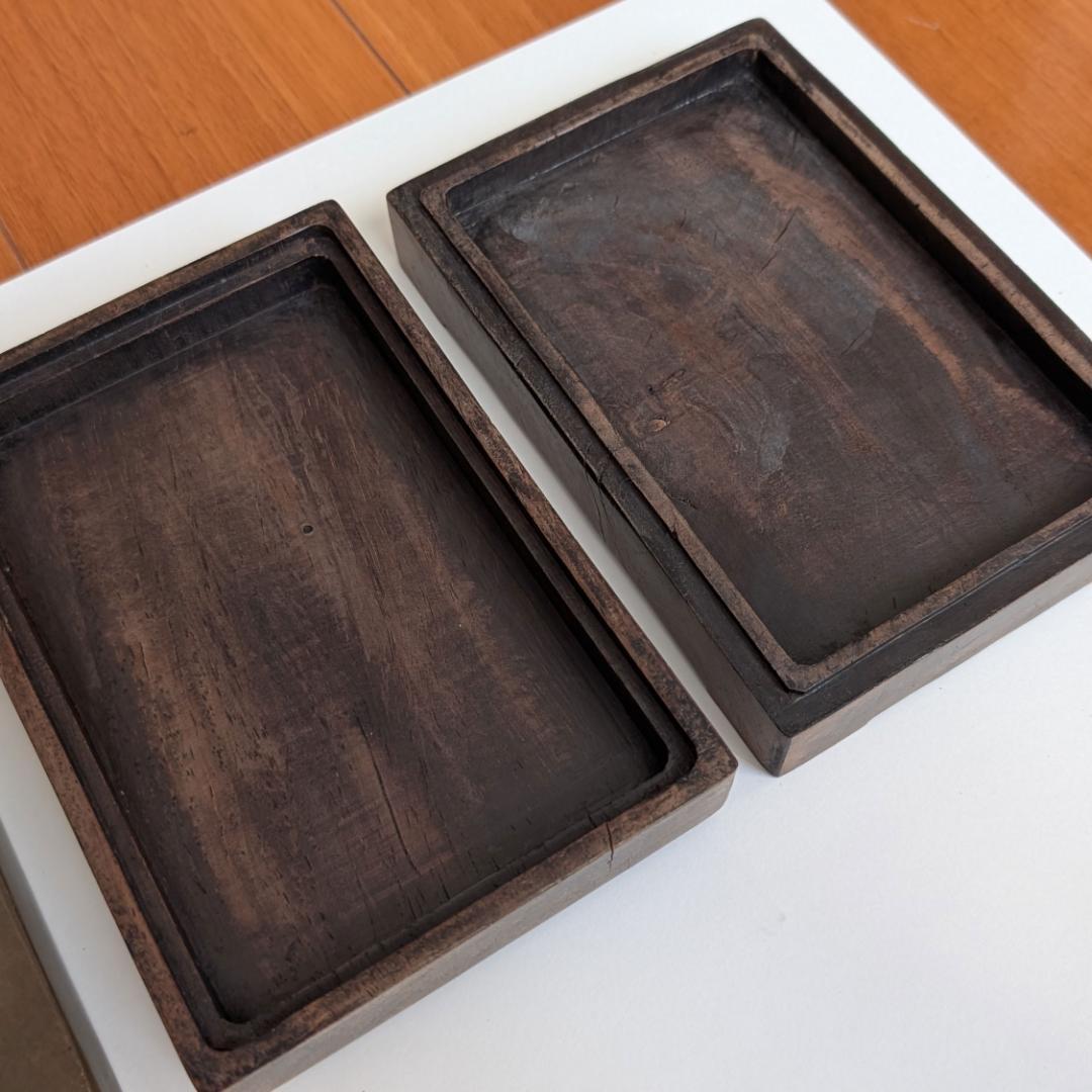 龍彫刻】硯（すずり） 木箱付き 書道具 骨董 アンティーク - メルカリ