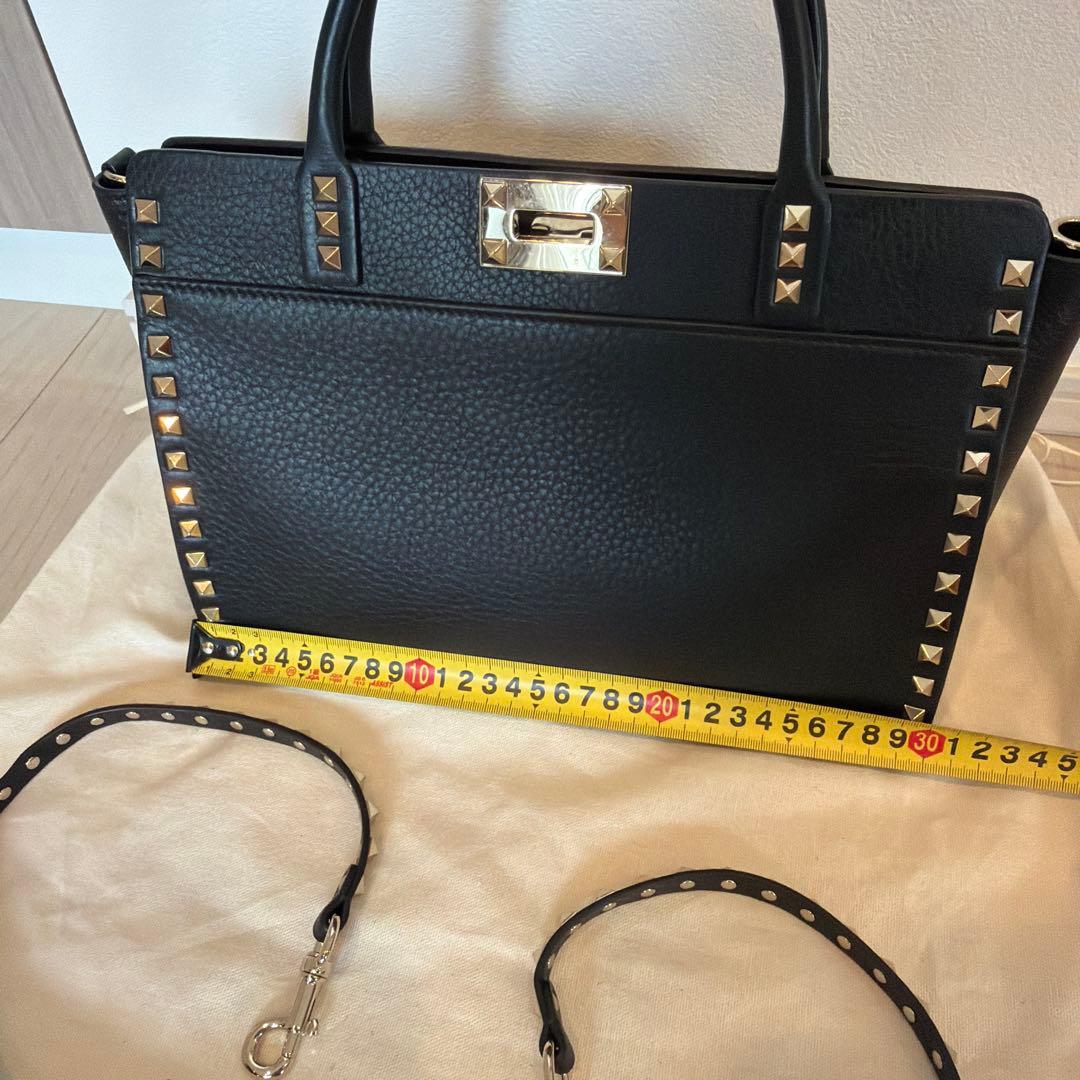 国内ヴァレンティノ購入スタッズ付きハンドバッグ - メルカリ