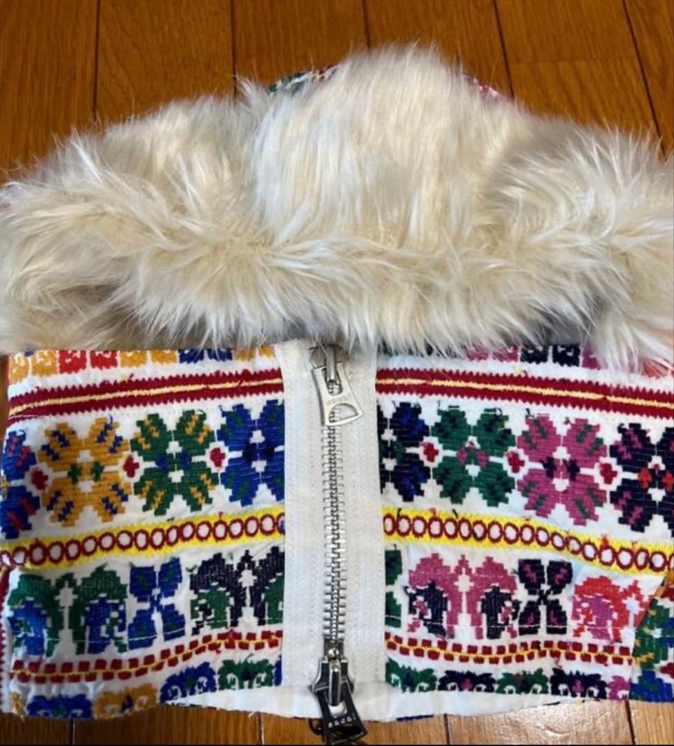 sacai 刺繍ファーネックウォーマー 新品未使用