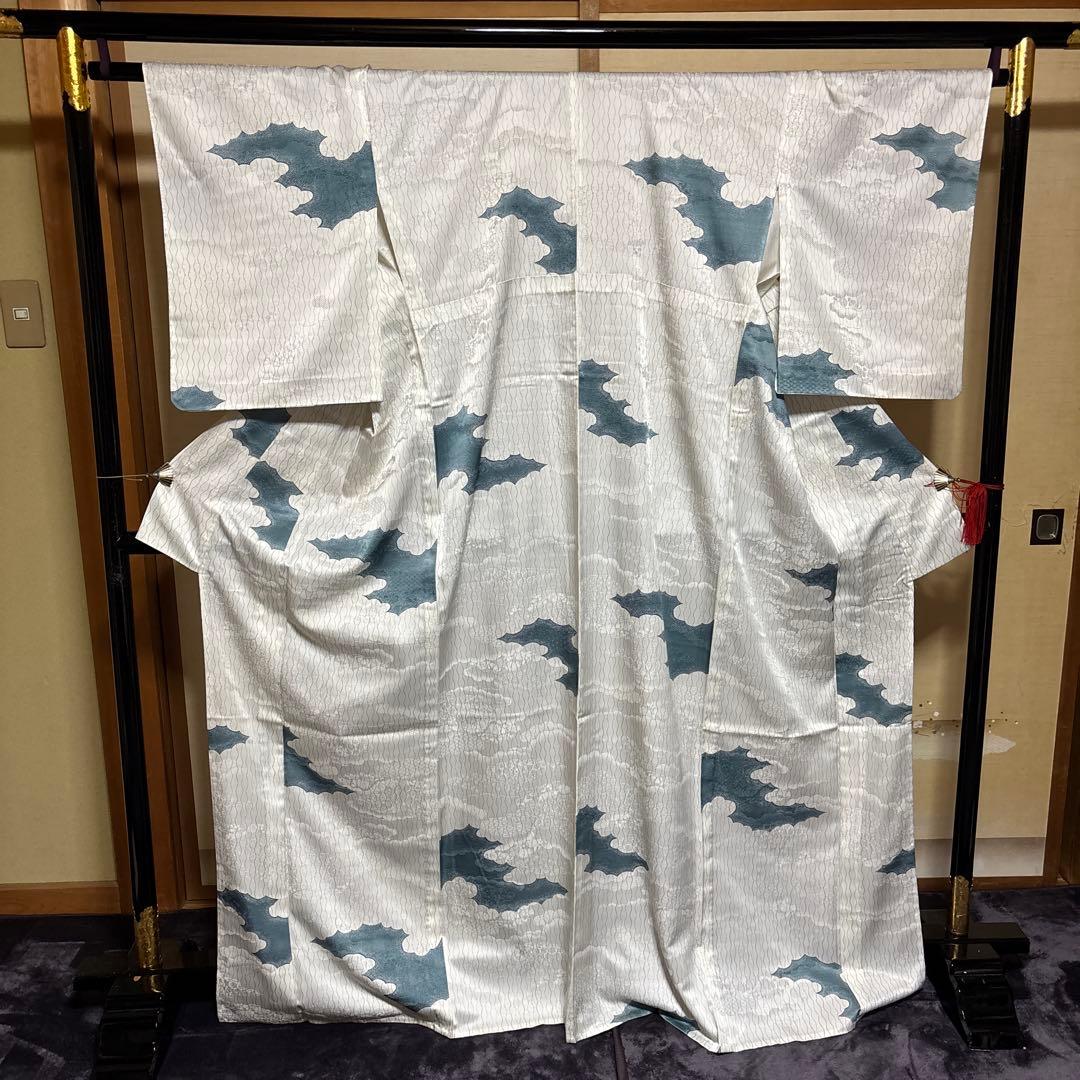 美品 化繊 単衣 江戸小紋 フルセット 4点 身丈168 裄69 - メルカリ