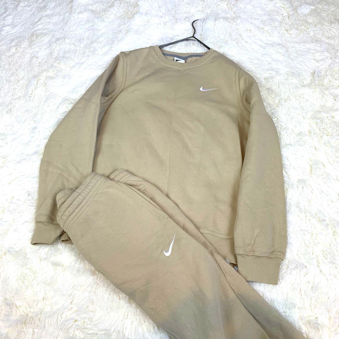 NIKE ナイキ スウェット セットアップ ベージュ スウッシュ M