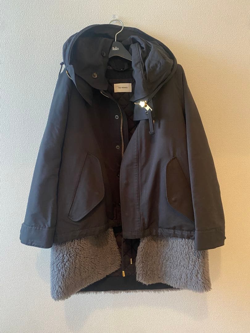 THE RERACS コート(ライナー付き)ブラック36 THE RERACS（ザ リラクス） モッズコート 36 ブラック レディース
