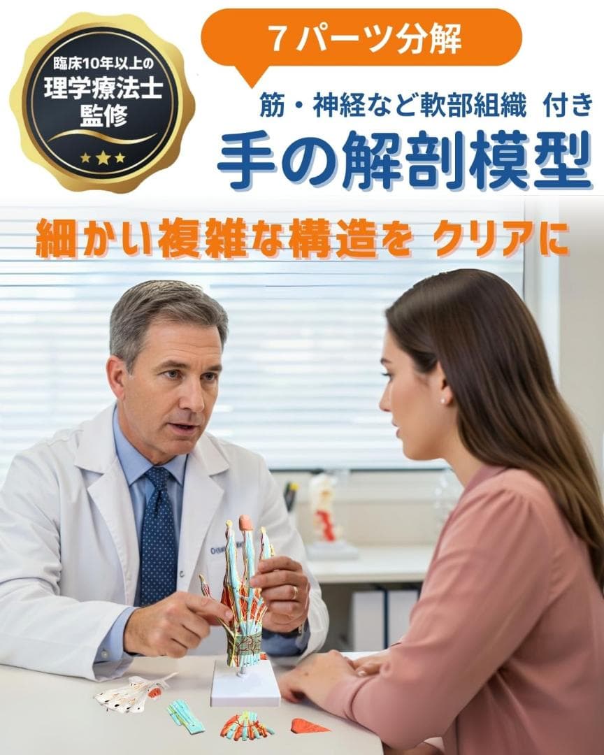 新品・未使用】KIYOMARU 手解剖模型 7パーツ分解 人体模型 手関節
