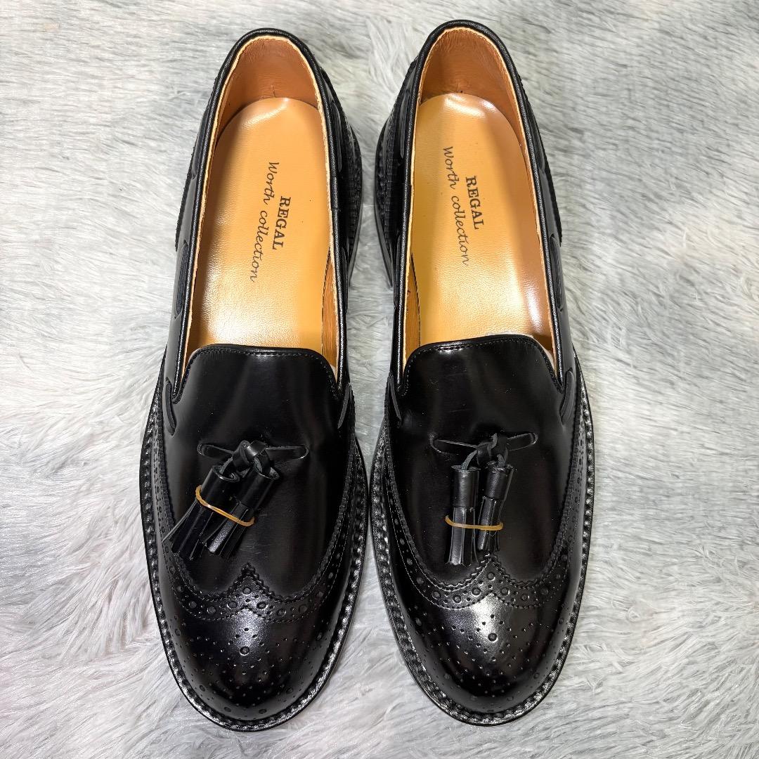 新品✨REGAL 25.5cm タッセルローファー J647 ウイングチップ黒