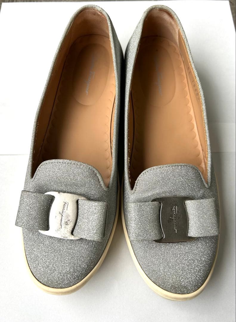 Ferragamo スニーカー ラメ シルバー 24cm 23.5cm ７D