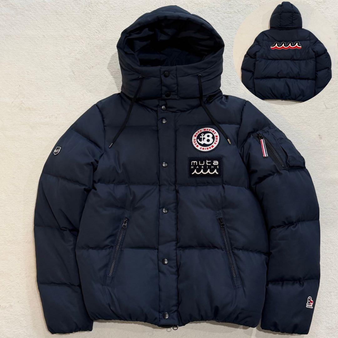 ムータマリン×ROYAL FLASH ダウンジャケット ワッペン ゴルフ 紺 M