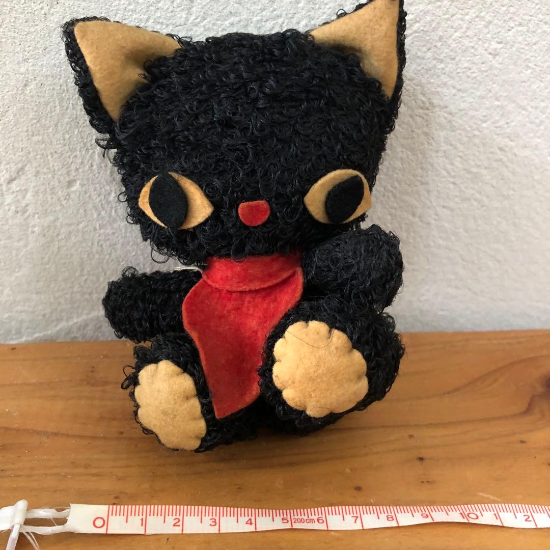昭和レトロ ヴィンテージ それいゆ手工芸品 ぬいぐるみ 黒猫 - メルカリ