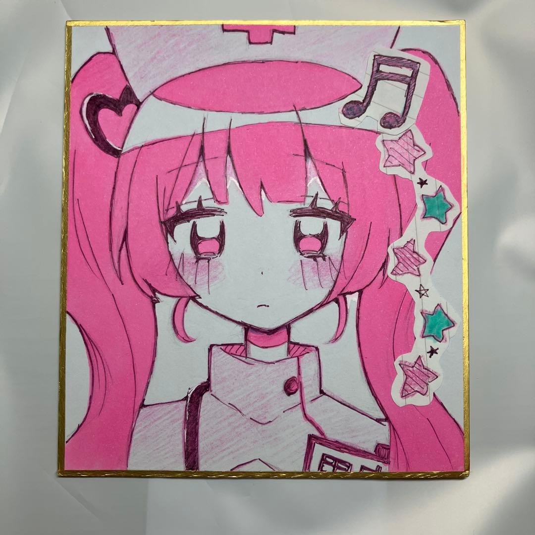 手描き イラスト 萌え絵 オリジナル アナログ 色紙 - メルカリ