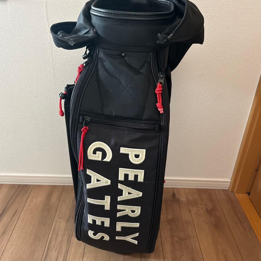PEARLY GATES キャディバッグ ブラック 公式オンライン&一部店舗限定】BLACK PG SMILE軽量スタンド式キャディ