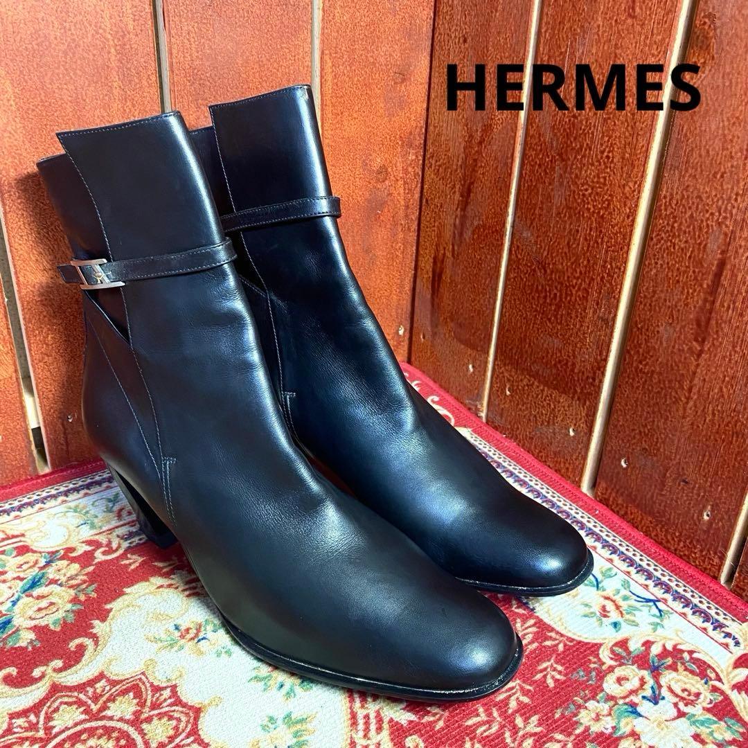 HERMES エルメス バックル アピ レザー ショートブーツ ☆大人な男性にピッタリ☆HERMES ショートブーツ ジェフエルメス