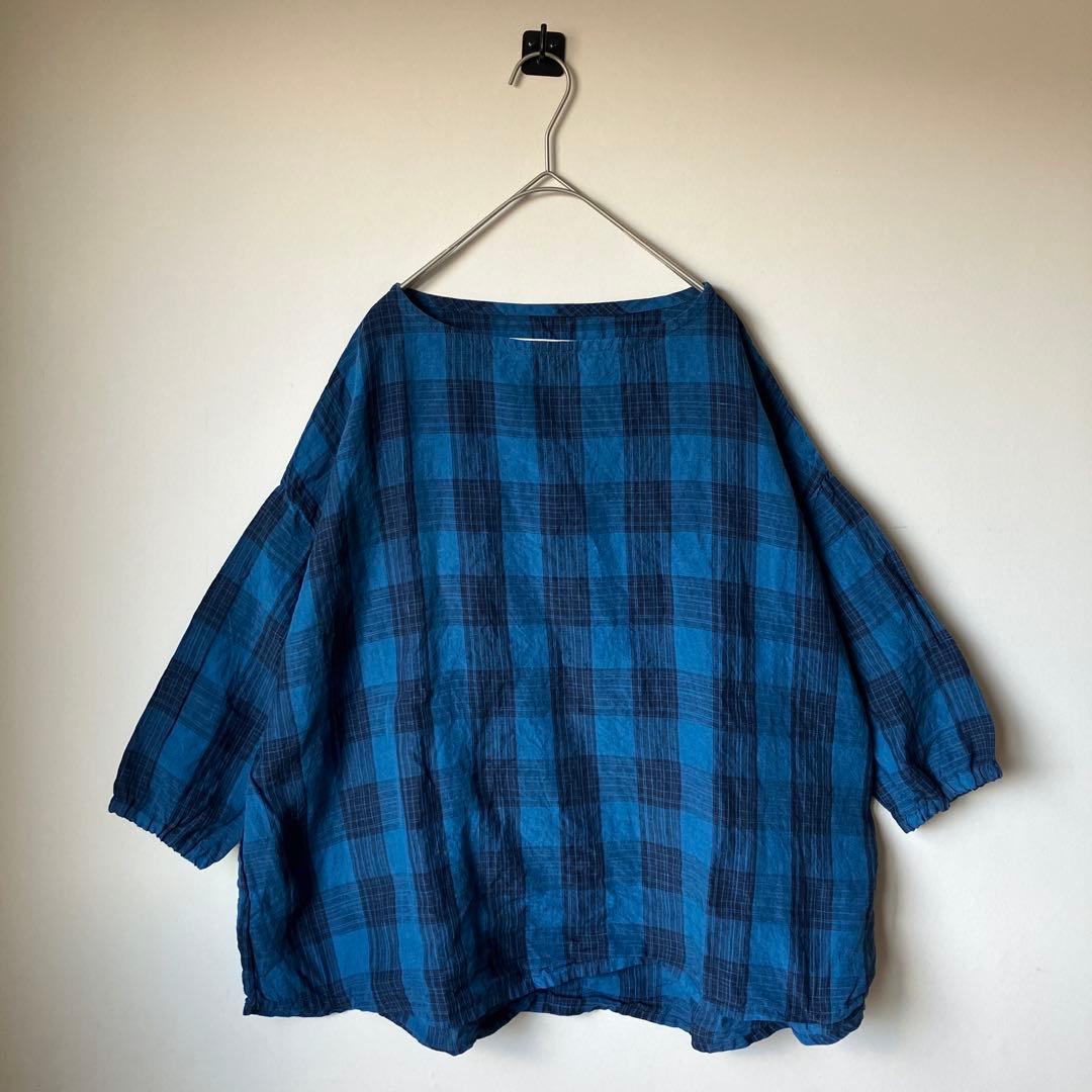 ヴェリテクール リネンチェックプルオーバー オールドマンズテーラー