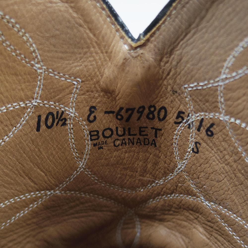 28.5cm BOULET ウエスタンブーツ アイボリー　P4177