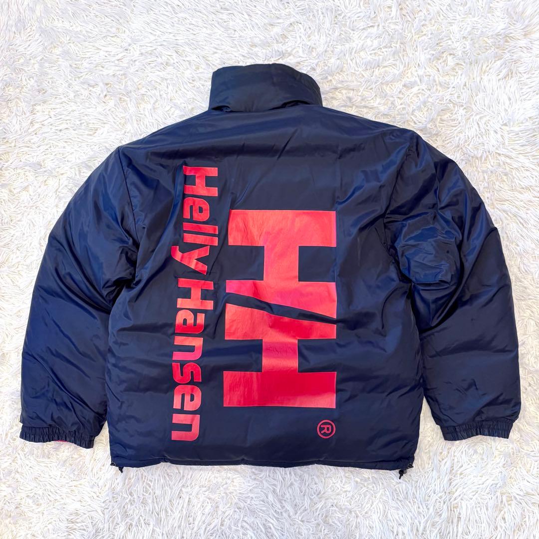 美品】ヘリーハンセン リバーシブル ヌプシ ダウンジャケット 刺繍ロゴ