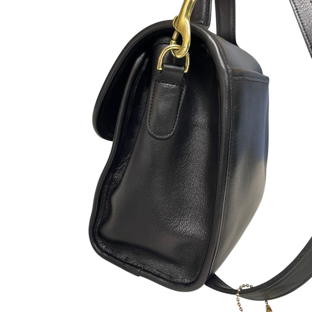 美品」 オールドコーチ 9977 USA 2way ブラック ショルダーバッグ