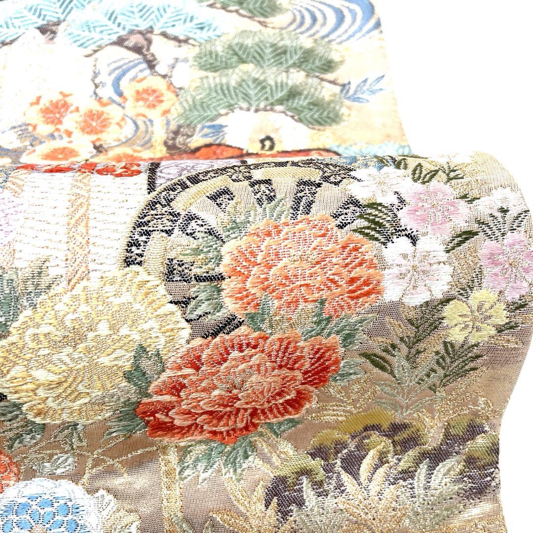 A1804 ○高級 正絹 唐織 六通 袋帯 鶴 - メルカリ