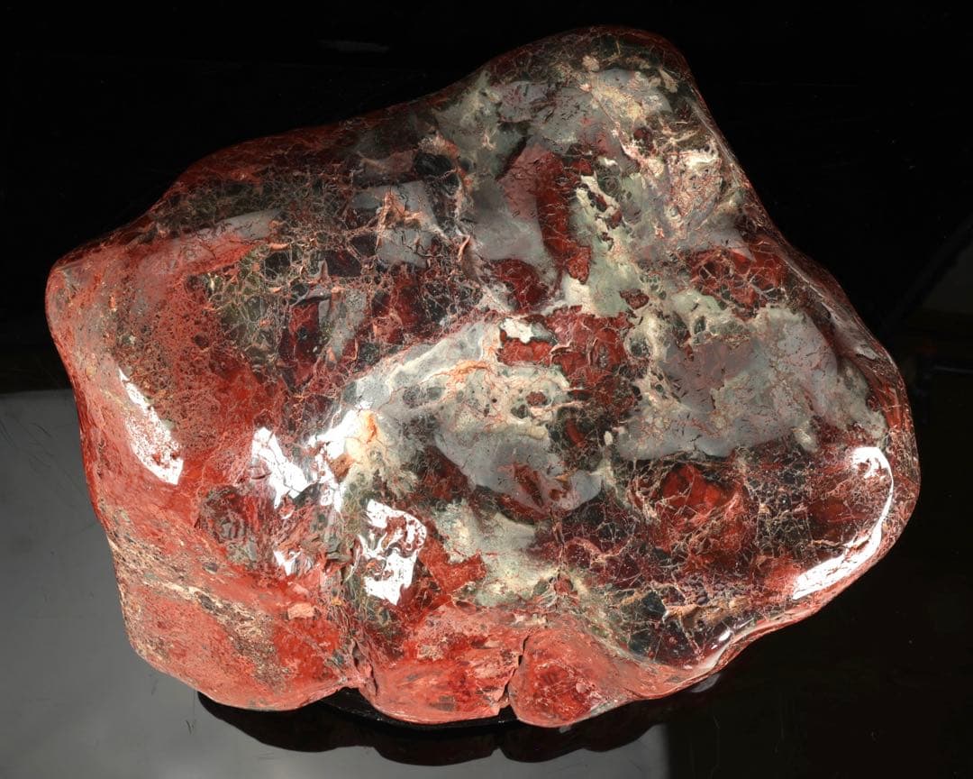 佐渡 赤玉石 碧玉 赤石 鑑賞石 水石 原石 鑑賞石 飾石 台座付 47.5kg