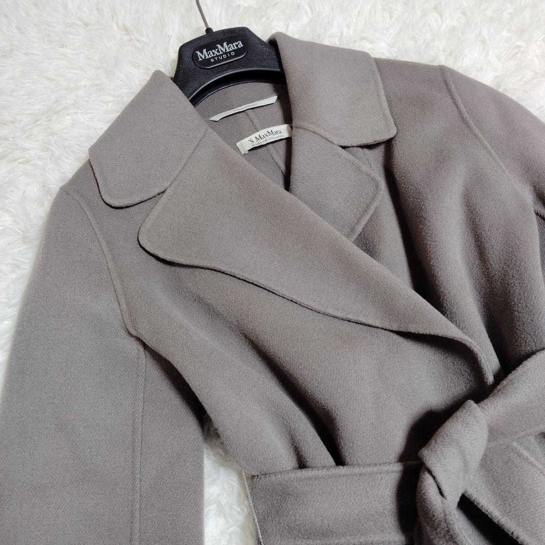 美品 マックスマーラ クチートアマーノ ダブルフェイス 40 グレー L