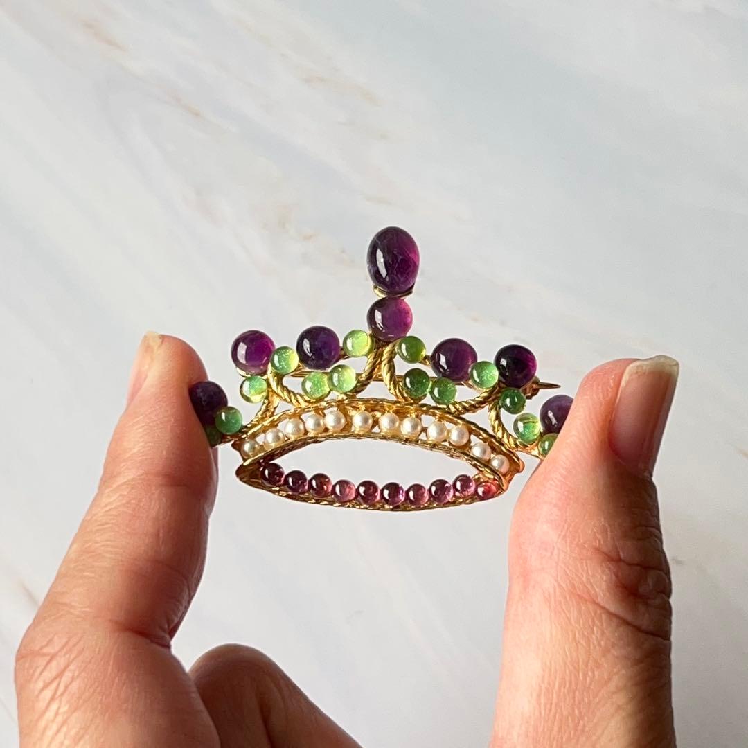 Swoboda】スワボダ ブローチ 王冠 クラウン ティアラ アメジスト