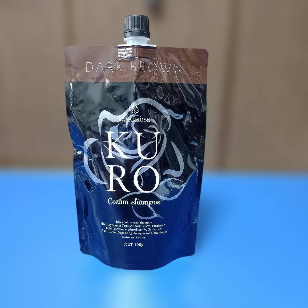 KURO ダークブラウン クリームシャンプー 400g、1本で6役 - メルカリ
