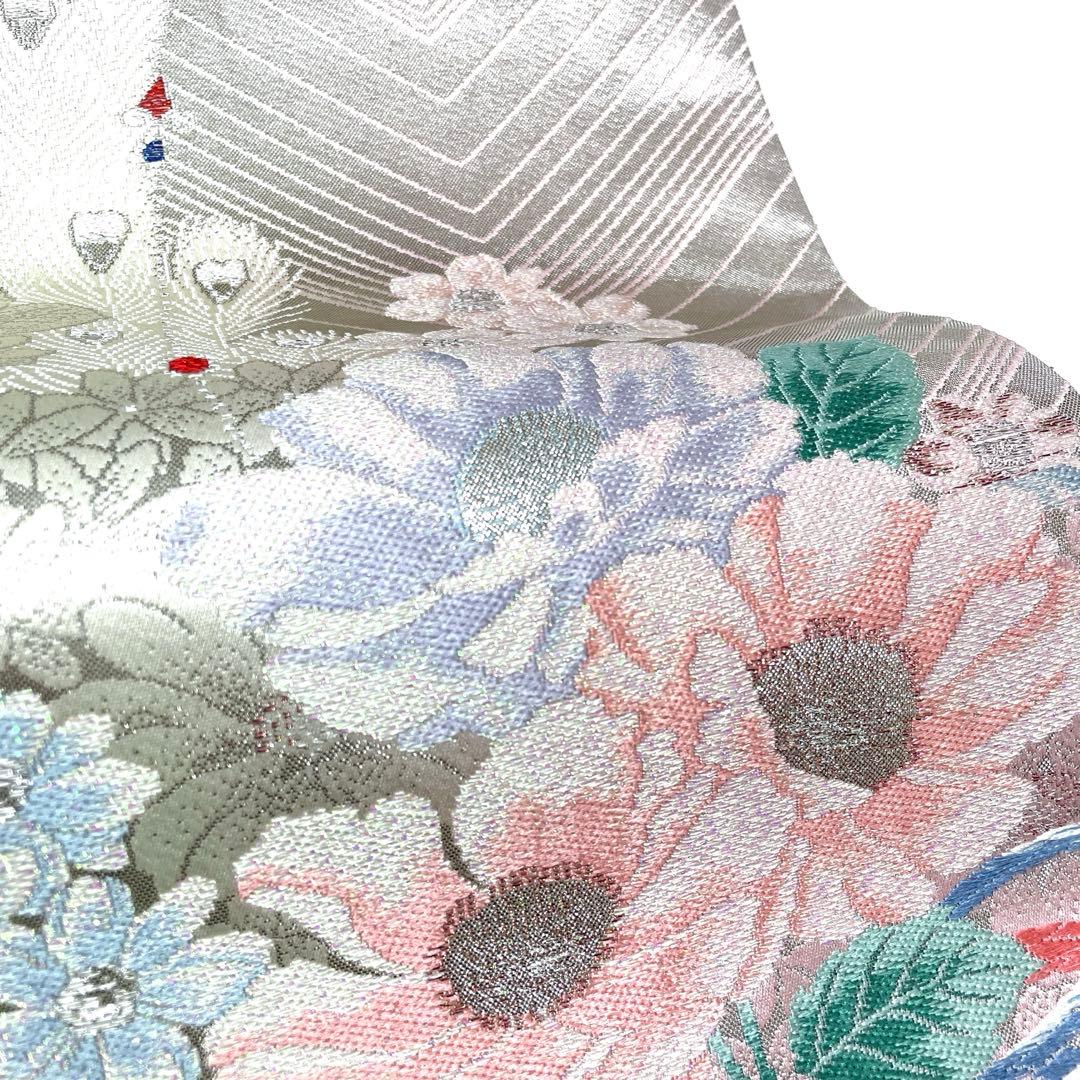 A1856 ○高級 正絹 片面全通リバーシブル 袋帯 華文 花文 - メルカリ