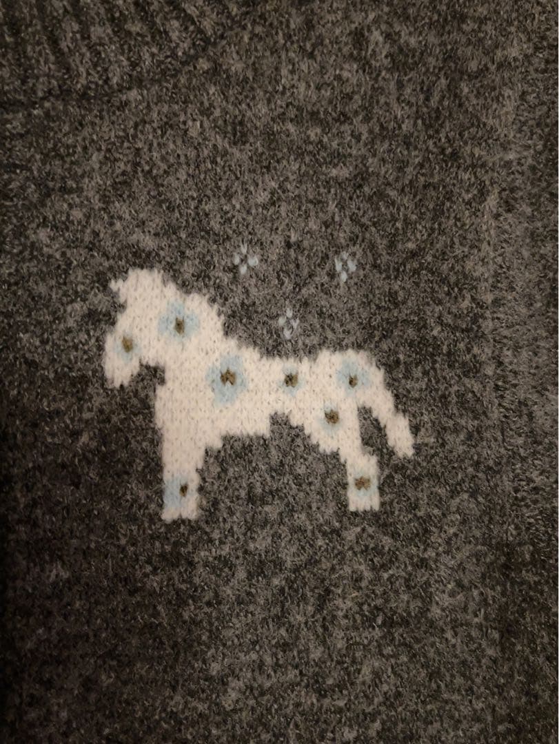 MUGUET pony half knit tops