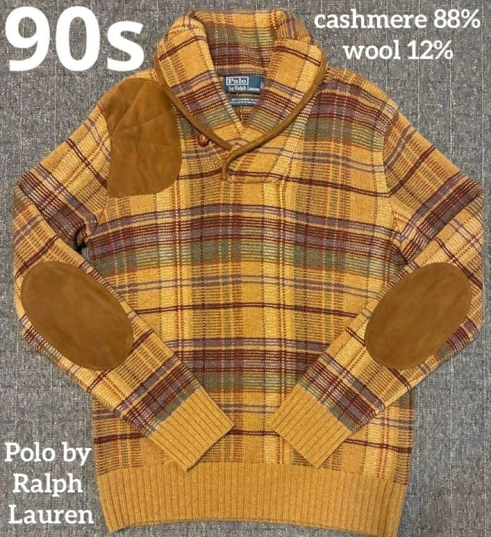 90s ラルフローレン カシミヤ混　シューティング　ハンティング　エルボーパッチ 2472304563.jpg?1735798454