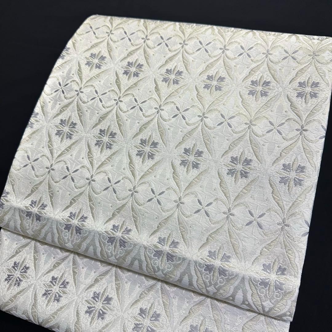 新品 袋帯 京都 西陣織 華翔苑 藤本仁 白地 変わり七宝 4880