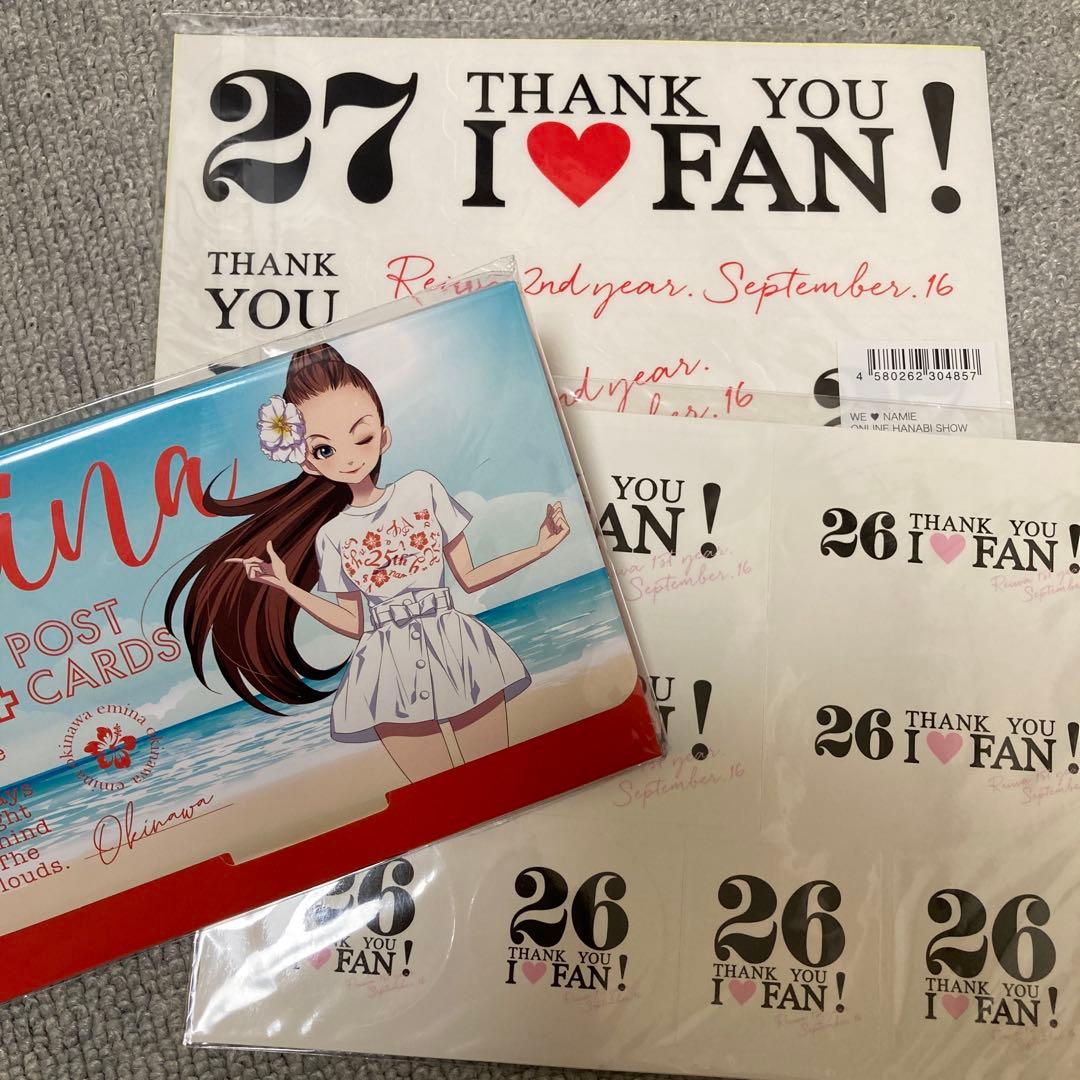 安室奈美恵 花火大会 エミーナ ポストカード HANABI SHOW ステッカー