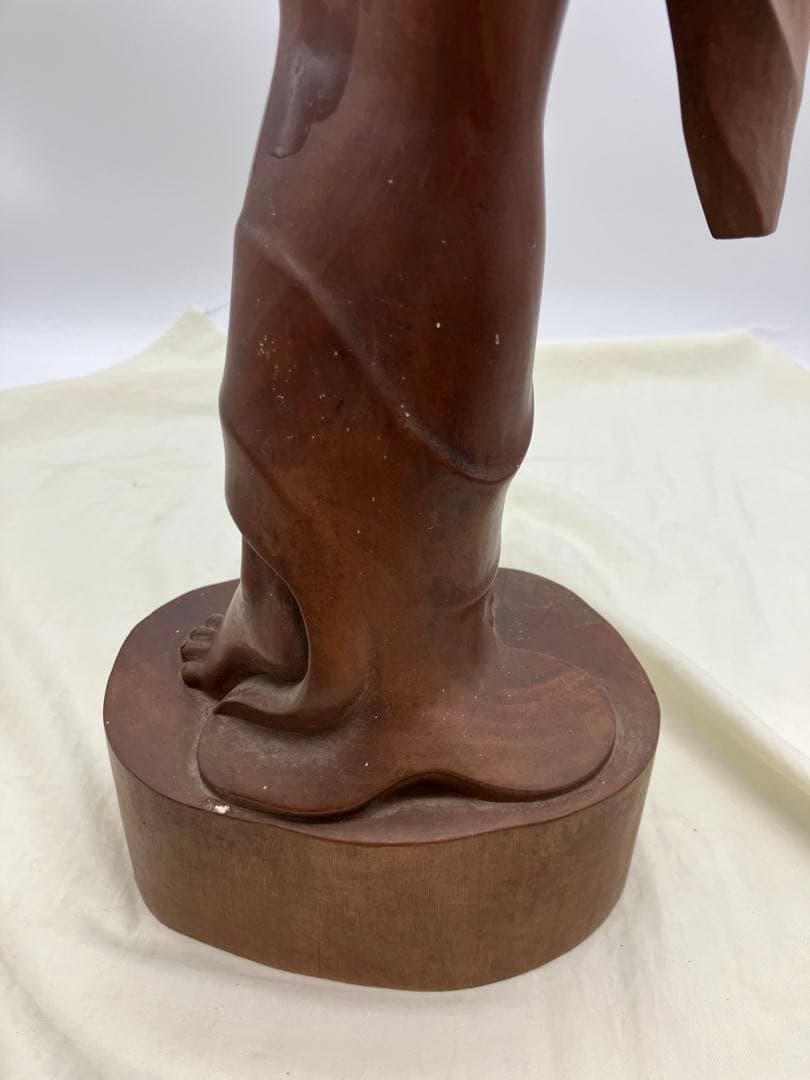 木彫り 木製 女性像 裸婦像 置物 オブジェ　バリ 工芸品　裸体