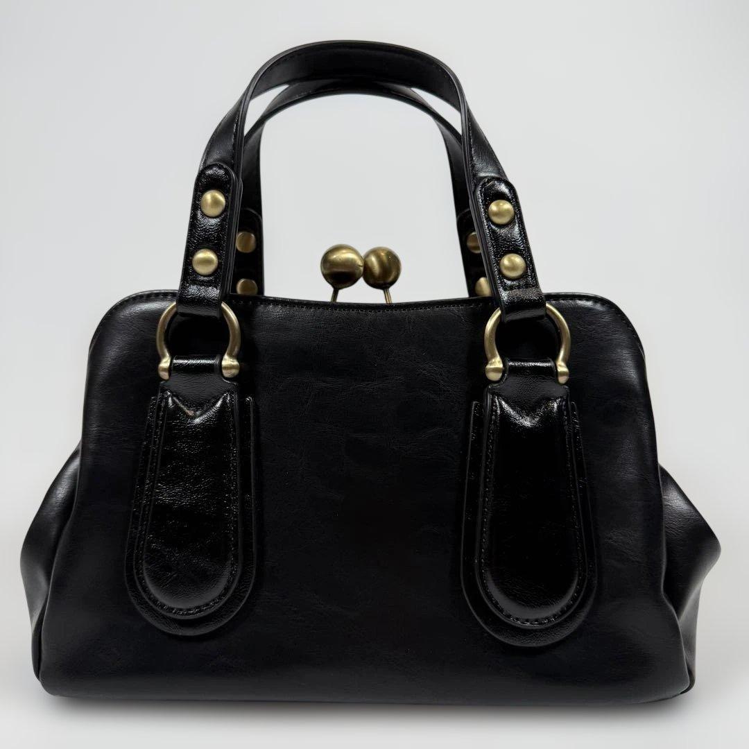 未使用に近い】アナスイ ハンドバッグ 2way がま口 ディディオン 黒