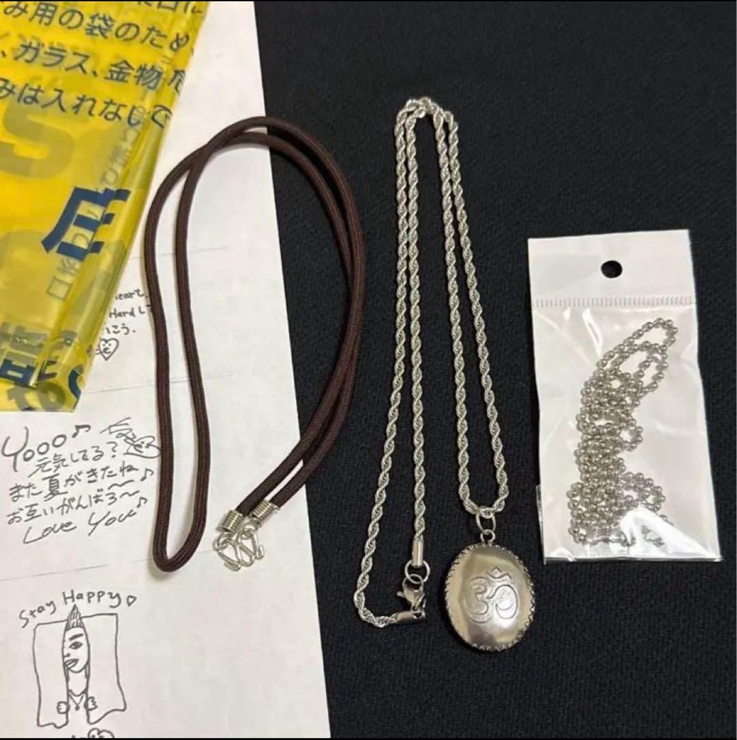 ガネーシャ（ピンク）オームペンダント藤井風ネックレスお風呂チェーン