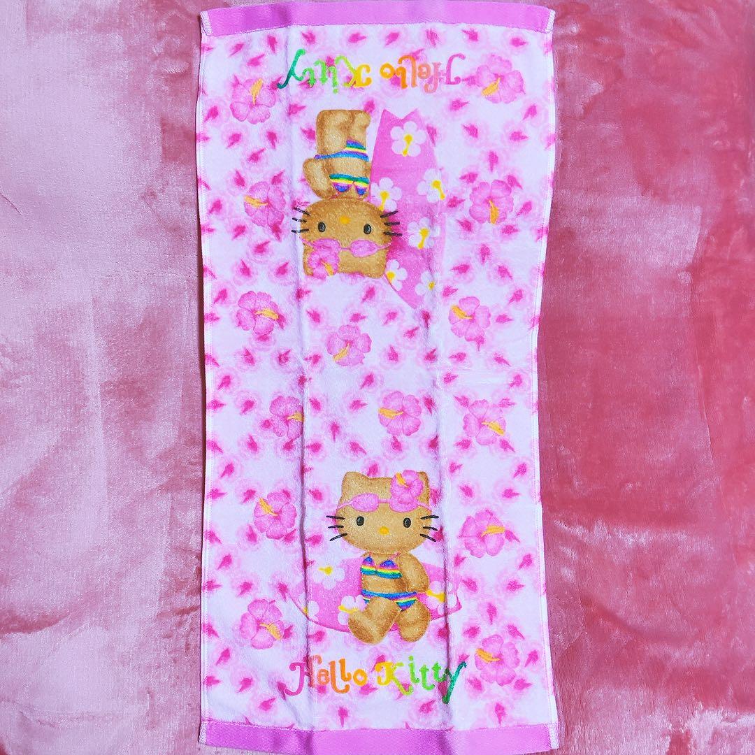 希少レア　ハローキティ　日焼けキティ　ボード　フェイスタオル　2002 サンリオ 希少レア ハローキティ 日焼けキティ ボード フェイスタオル 2002