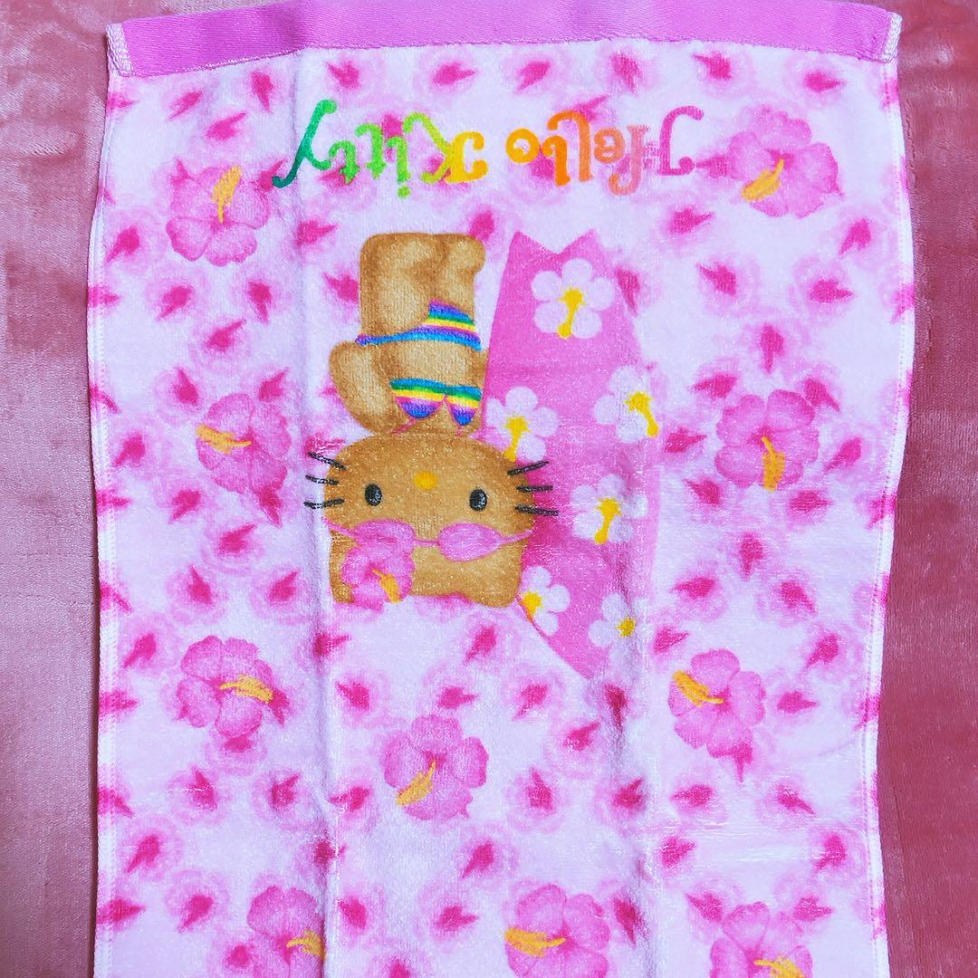 希少レア ハローキティ 日焼けキティ ボード フェイスタオル 2002