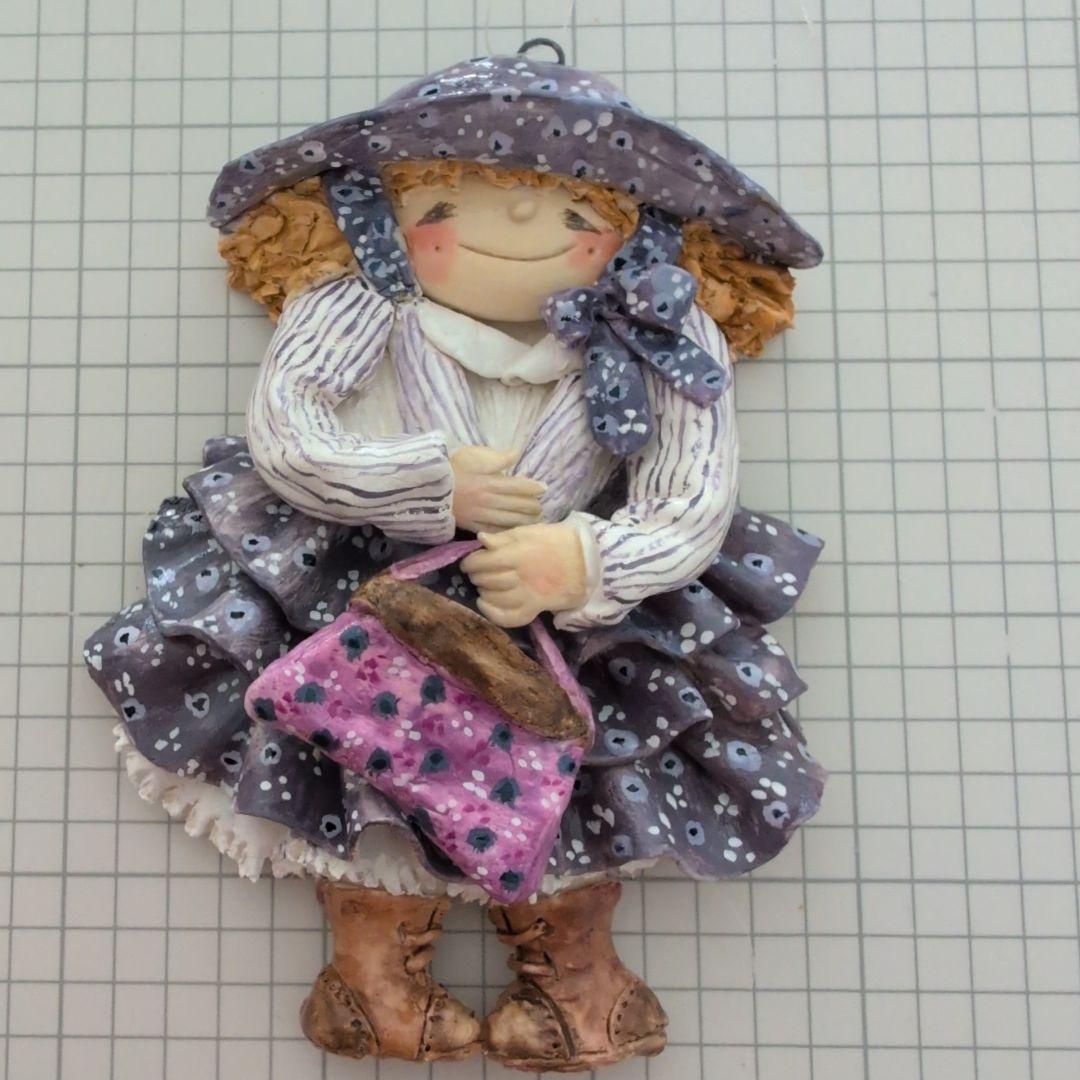 紙粘土 ハンドメイド 人形 壁飾り 壁掛け33 - メルカリ