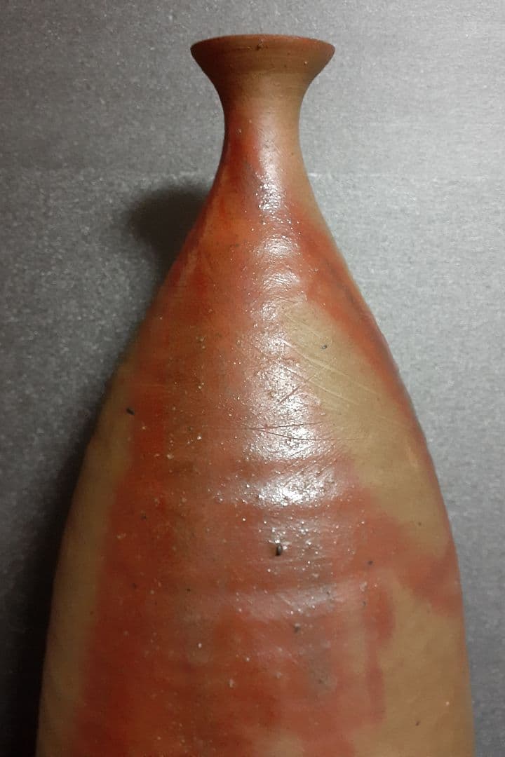 大作】岡山県重要無形文化財保持者 備前焼【伊勢崎満】造 窯変 特大舟